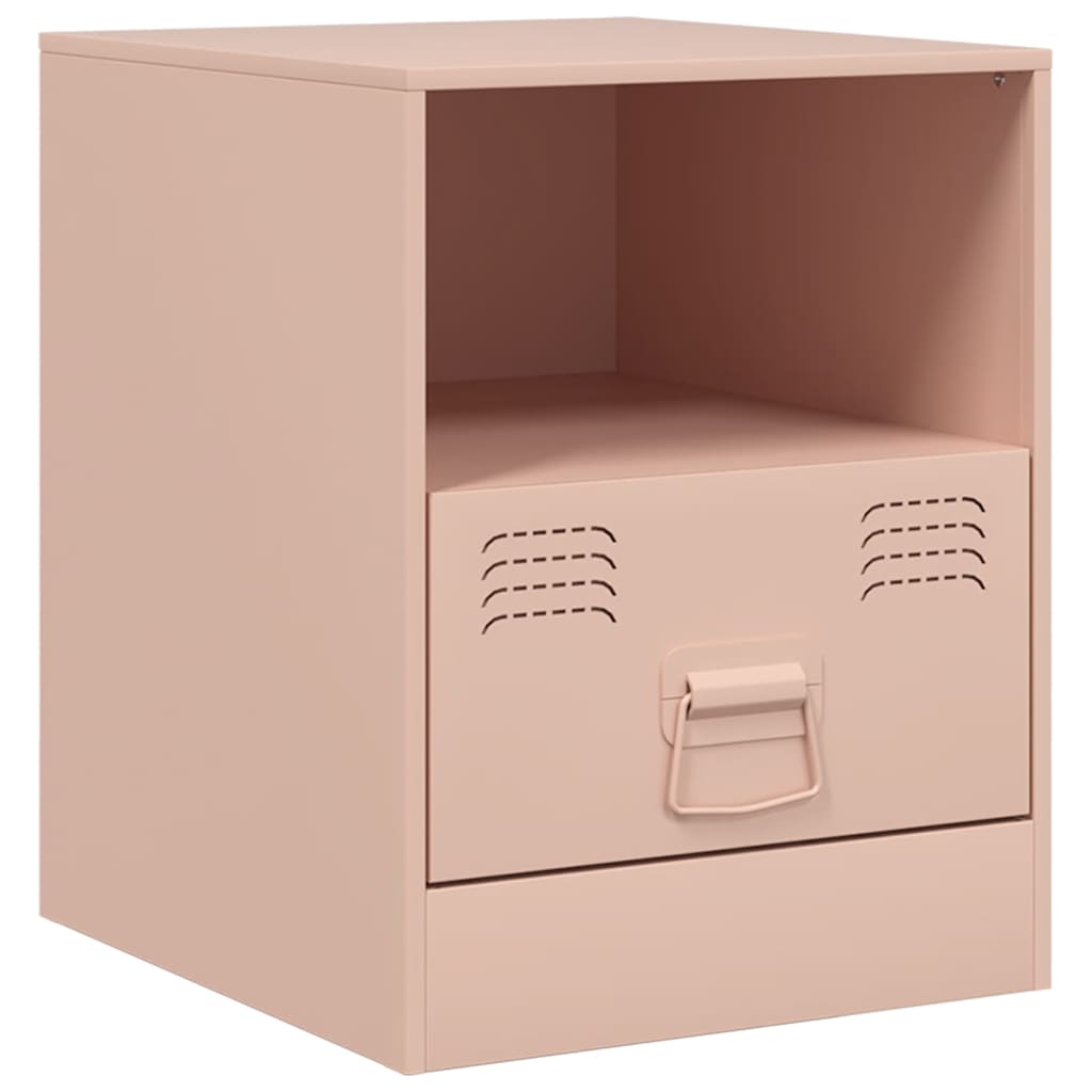 Tables de chevet 2 pcs rose 34,5x39x44 cm acier - XIOS