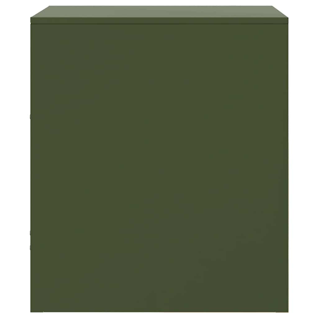 Tables de chevet 2 pcs vert olive 34,5x39x44 cm acier - XIOS
