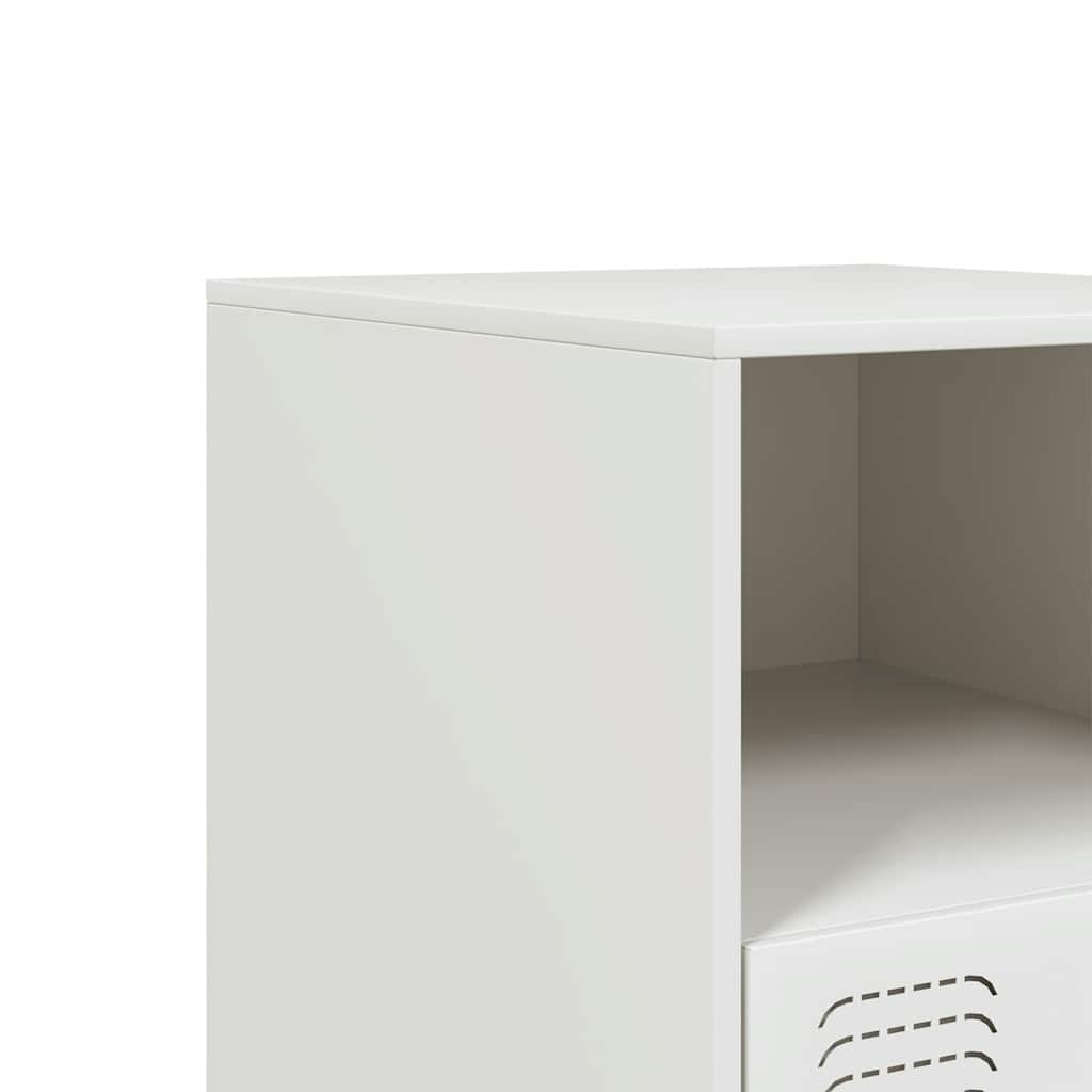 Tables de chevet 2 pcs blanc 34,5x39x44 cm acier - XIOS