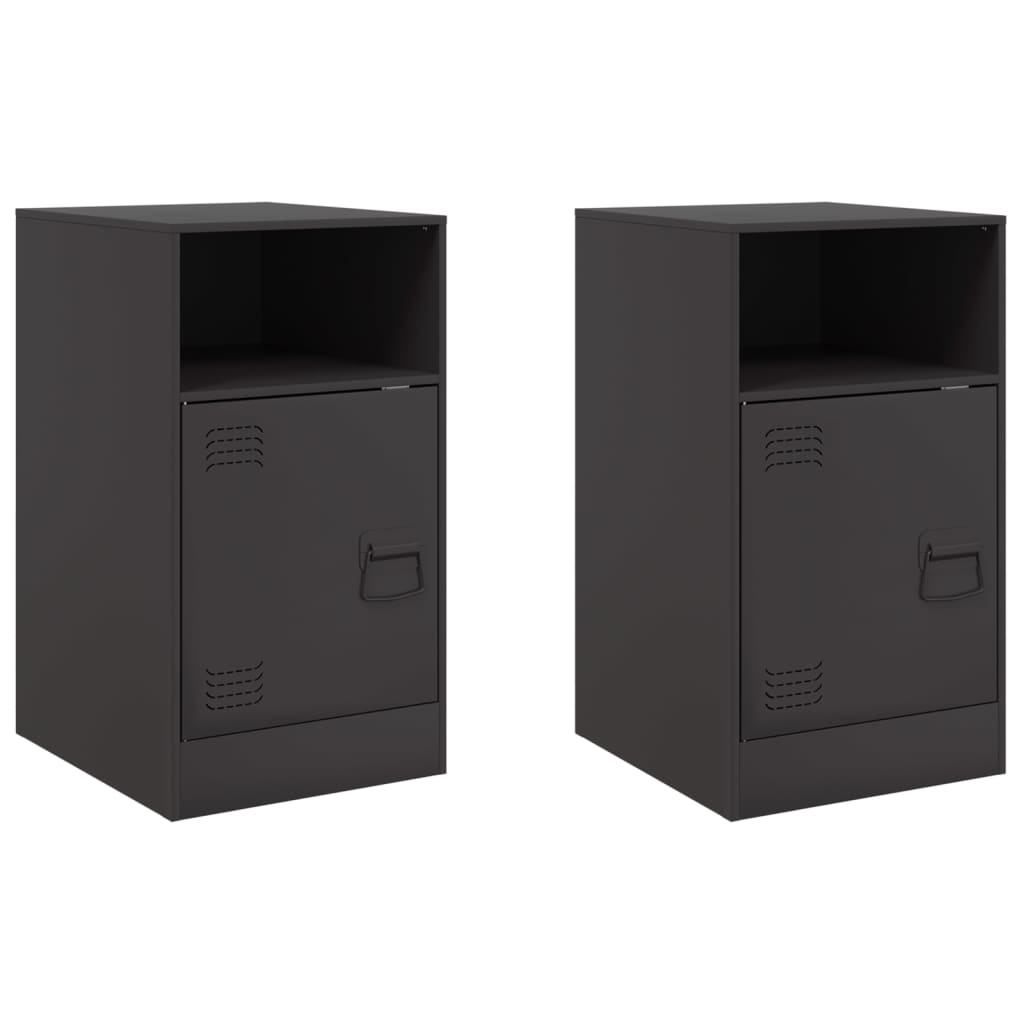 Tables de chevet 2 pcs noir 34,5x39x62 cm acier - XIOS