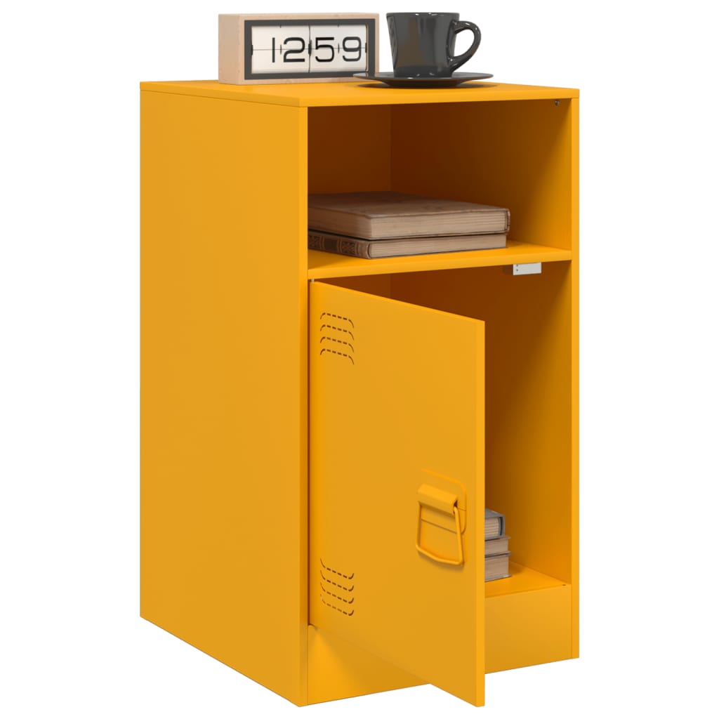 Tables de chevet 2 pcs jaune moutarde 34,5x39x62 cm acier - XIOS