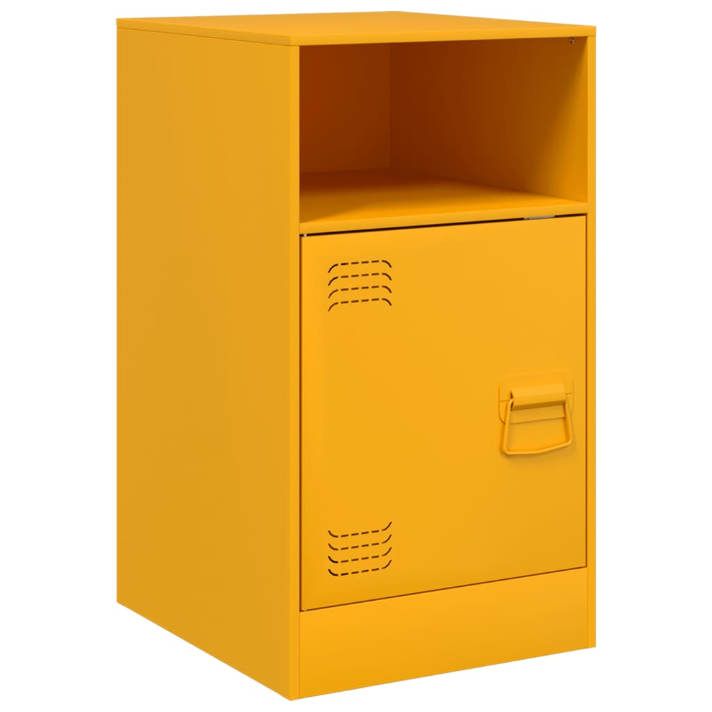 Tables de chevet 2 pcs jaune moutarde 34,5x39x62 cm acier - XIOS
