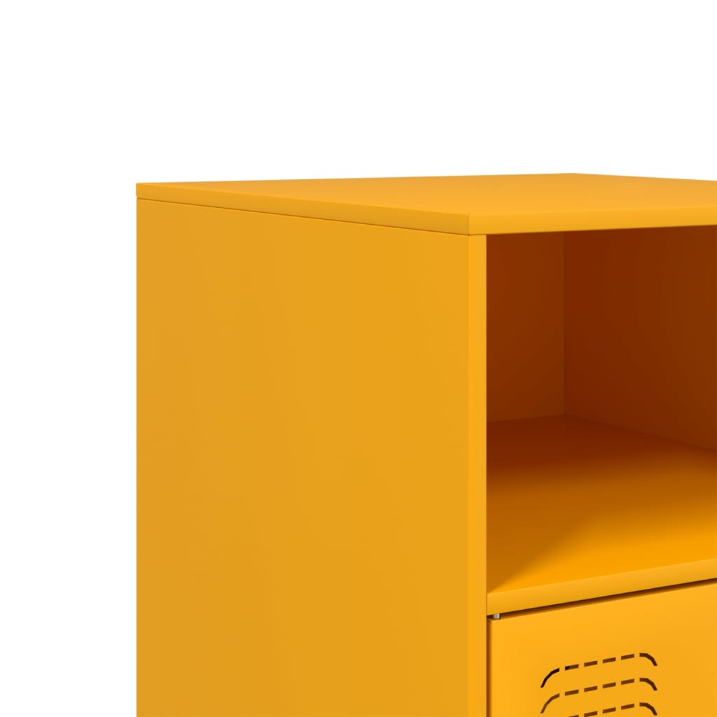 Tables de chevet 2 pcs jaune moutarde 34,5x39x62 cm acier - XIOS