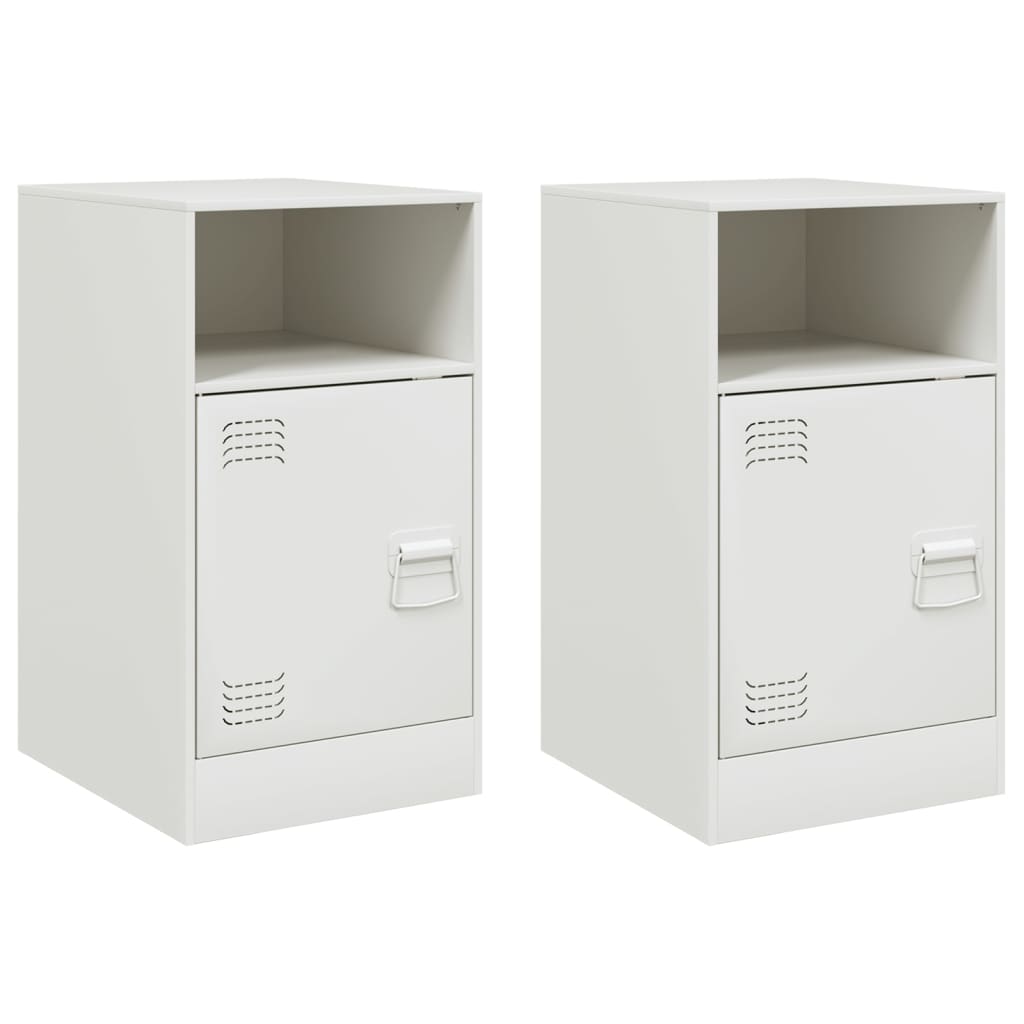 Tables de chevet 2 pcs blanc 34,5x39x62 cm acier - XIOS
