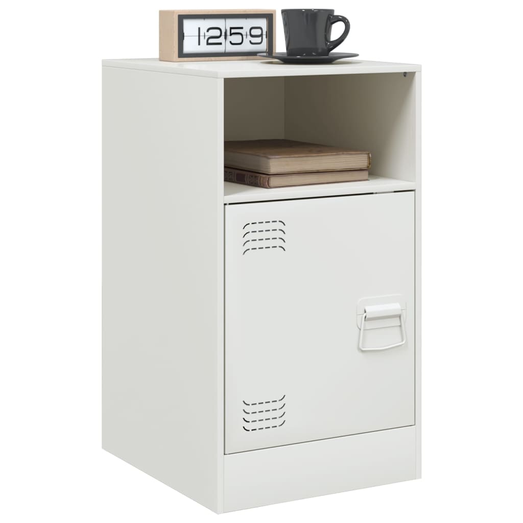 Tables de chevet 2 pcs blanc 34,5x39x62 cm acier - XIOS