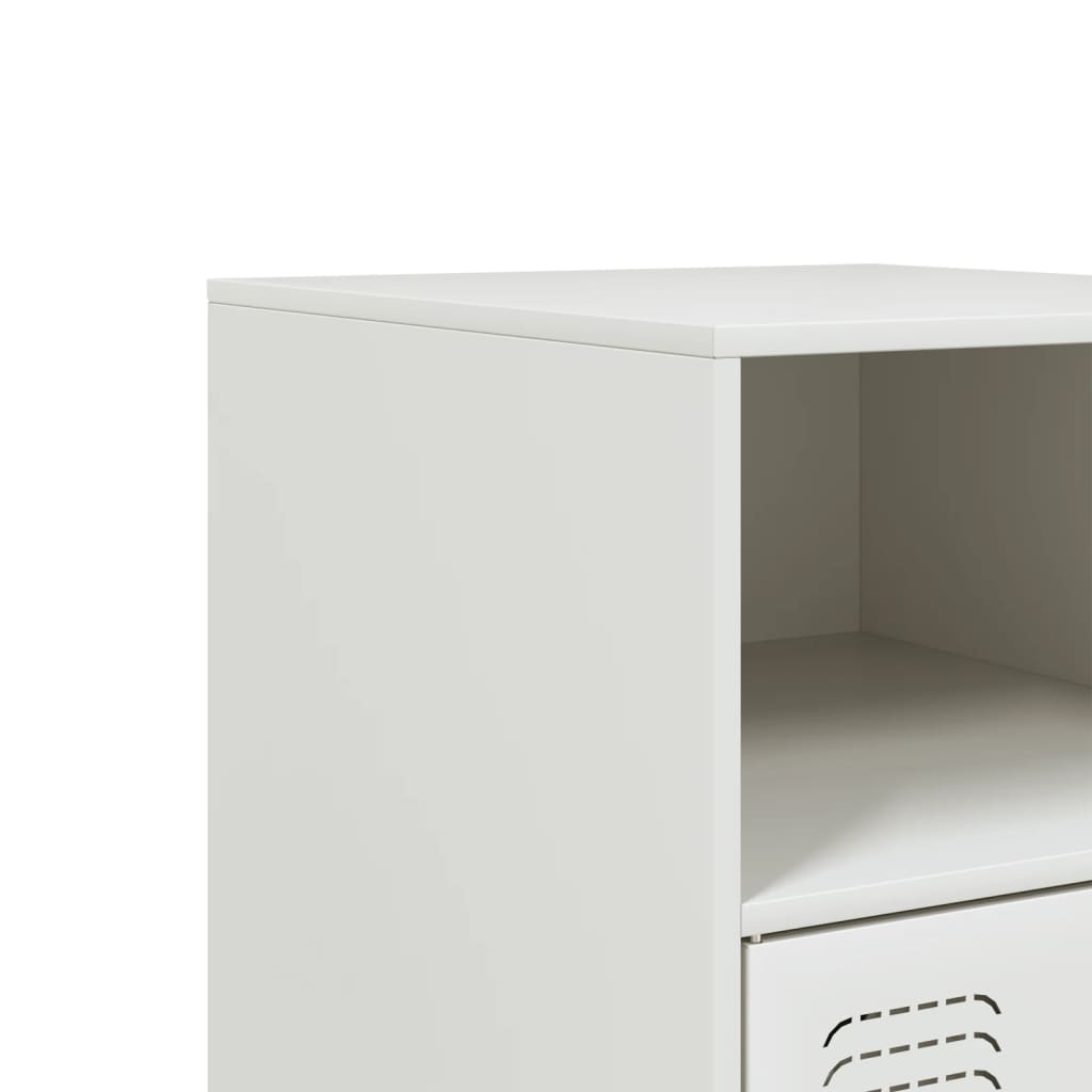 Tables de chevet 2 pcs blanc 34,5x39x62 cm acier - XIOS