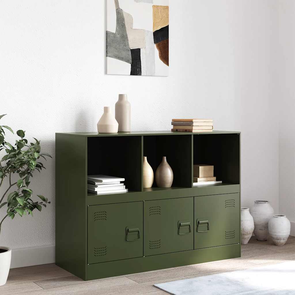Buffet vert olive 99x39x73 cm acier - XIOS