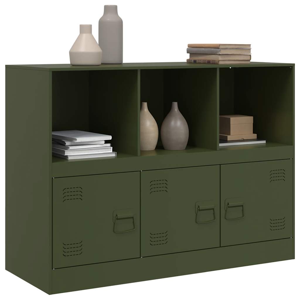 Buffet vert olive 99x39x73 cm acier - XIOS