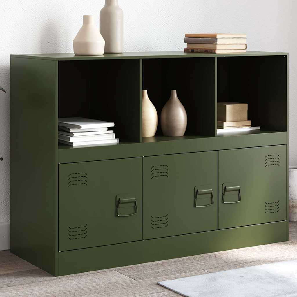 Buffet vert olive 99x39x73 cm acier - XIOS
