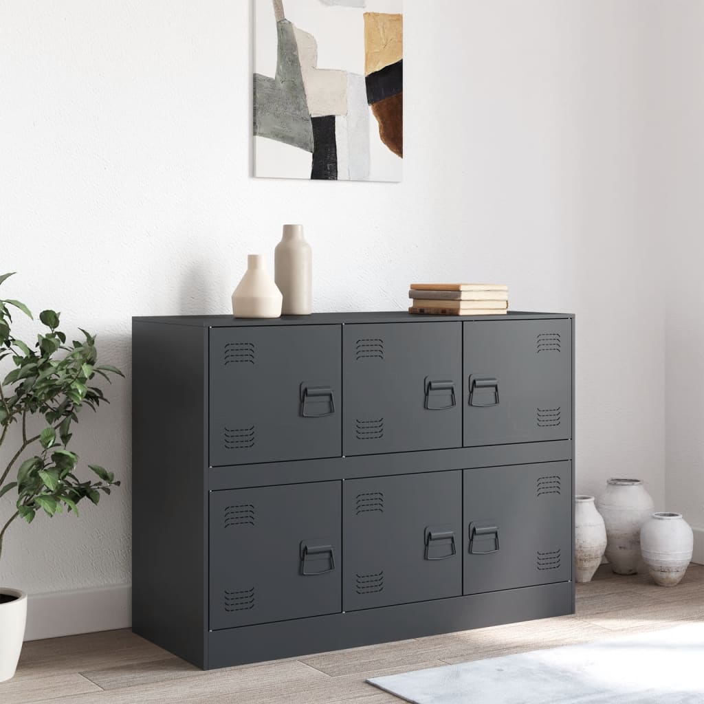 Buffet anthracite 99x39x73 cm acier - XIOS