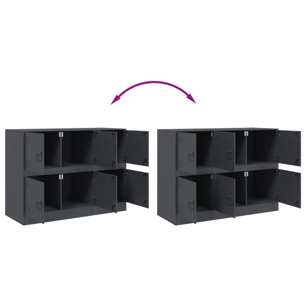 Buffet anthracite 99x39x73 cm acier - XIOS