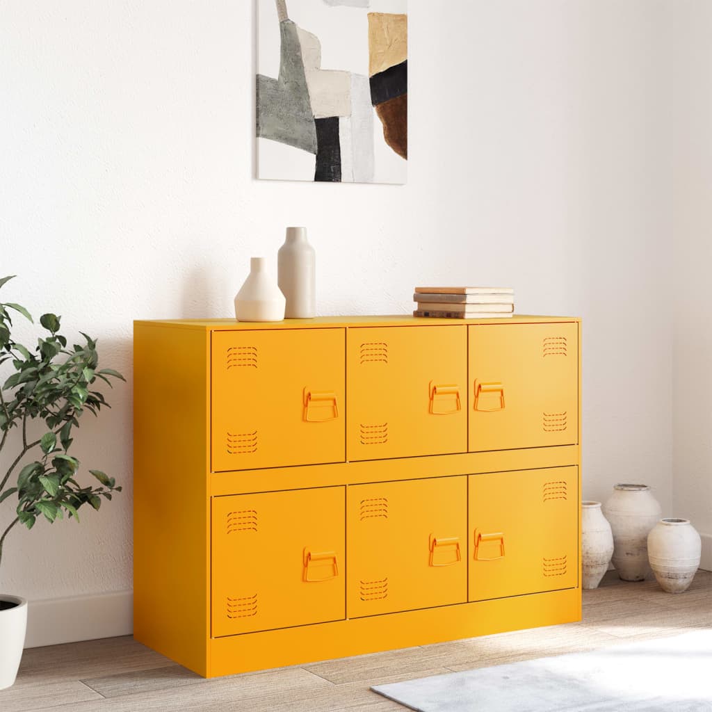 Buffet jaune moutarde 99x39x73 cm acier - XIOS
