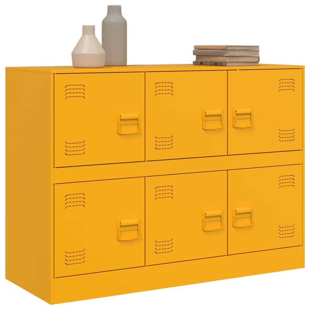 Buffet jaune moutarde 99x39x73 cm acier - XIOS
