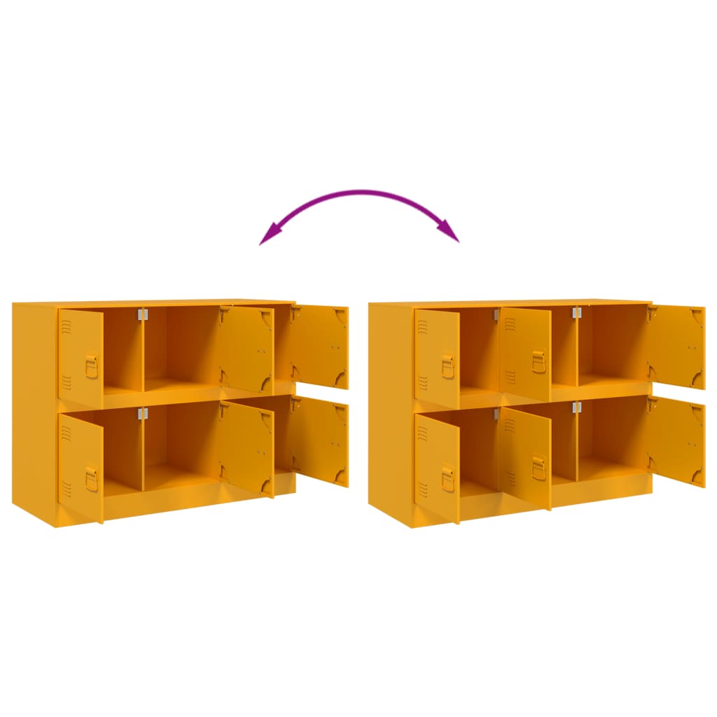 Buffet jaune moutarde 99x39x73 cm acier - XIOS