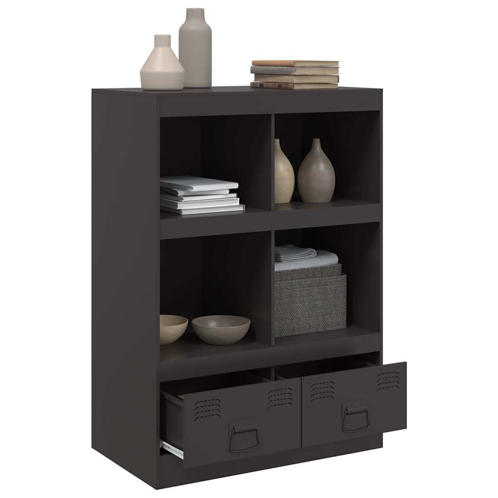 Buffet haut noir 67x39x95 cm acier - XIOS