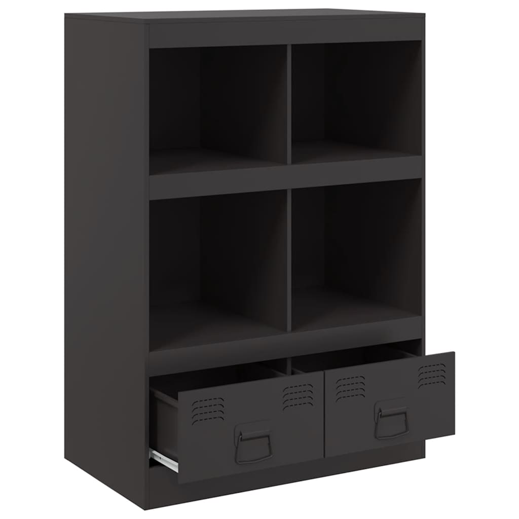Buffet haut noir 67x39x95 cm acier - XIOS