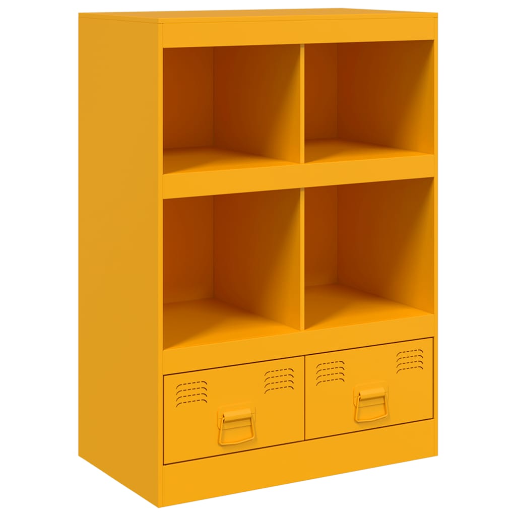 Buffet jaune moutarde 67x39x95 cm acier - XIOS