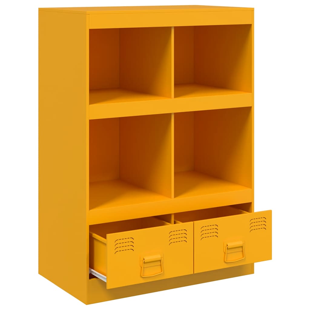 Buffet jaune moutarde 67x39x95 cm acier - XIOS