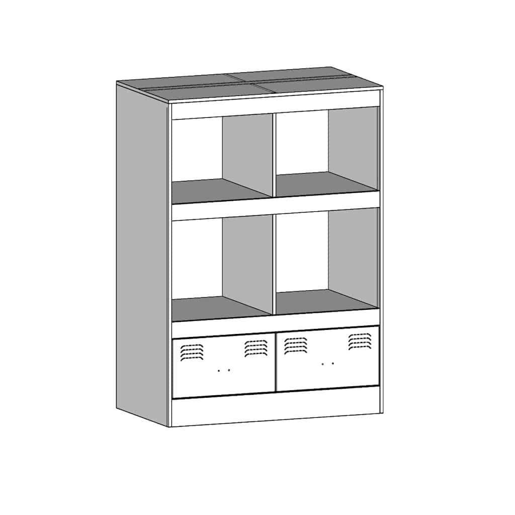 Buffet haut blanc 67x39x95 cm acier - XIOS