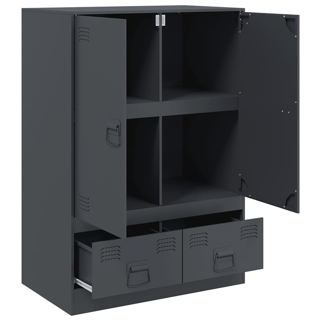 Buffet haut anthracite 67x39x95 cm acier