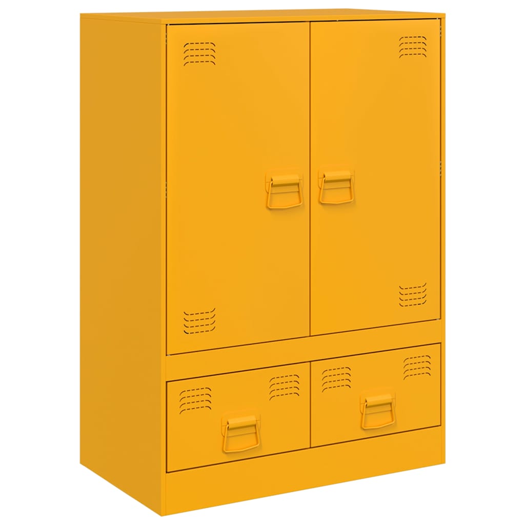 Buffet jaune moutarde 67x39x95 cm acier - XIOS
