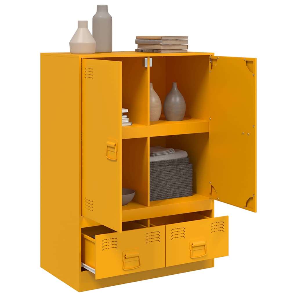 Buffet jaune moutarde 67x39x95 cm acier - XIOS