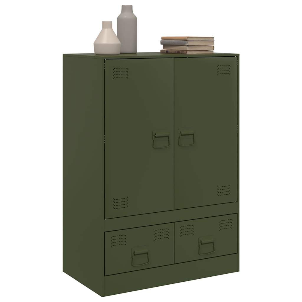 Buffet vert olive 67x39x95 cm acier