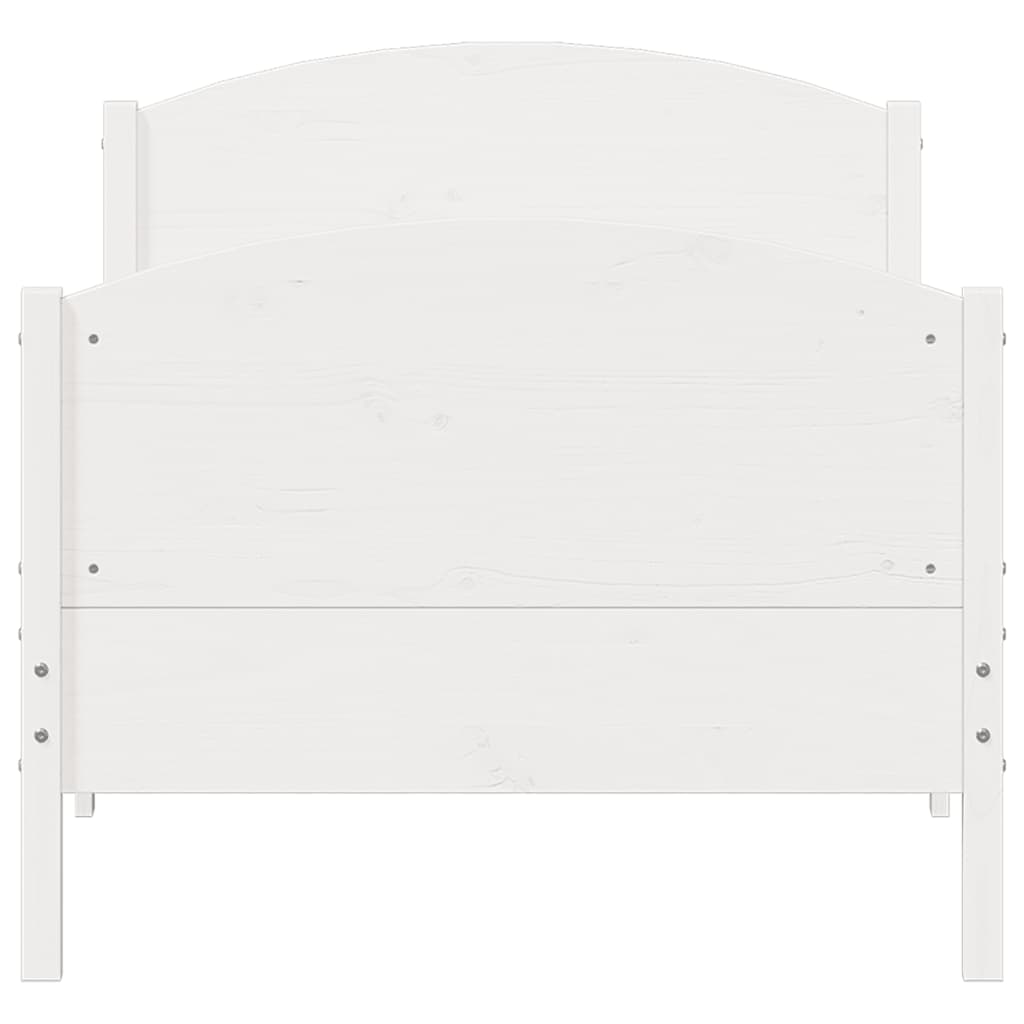 Cadre de lit sans matelas blanc 100x200 cm bois de pin massif - XIOS
