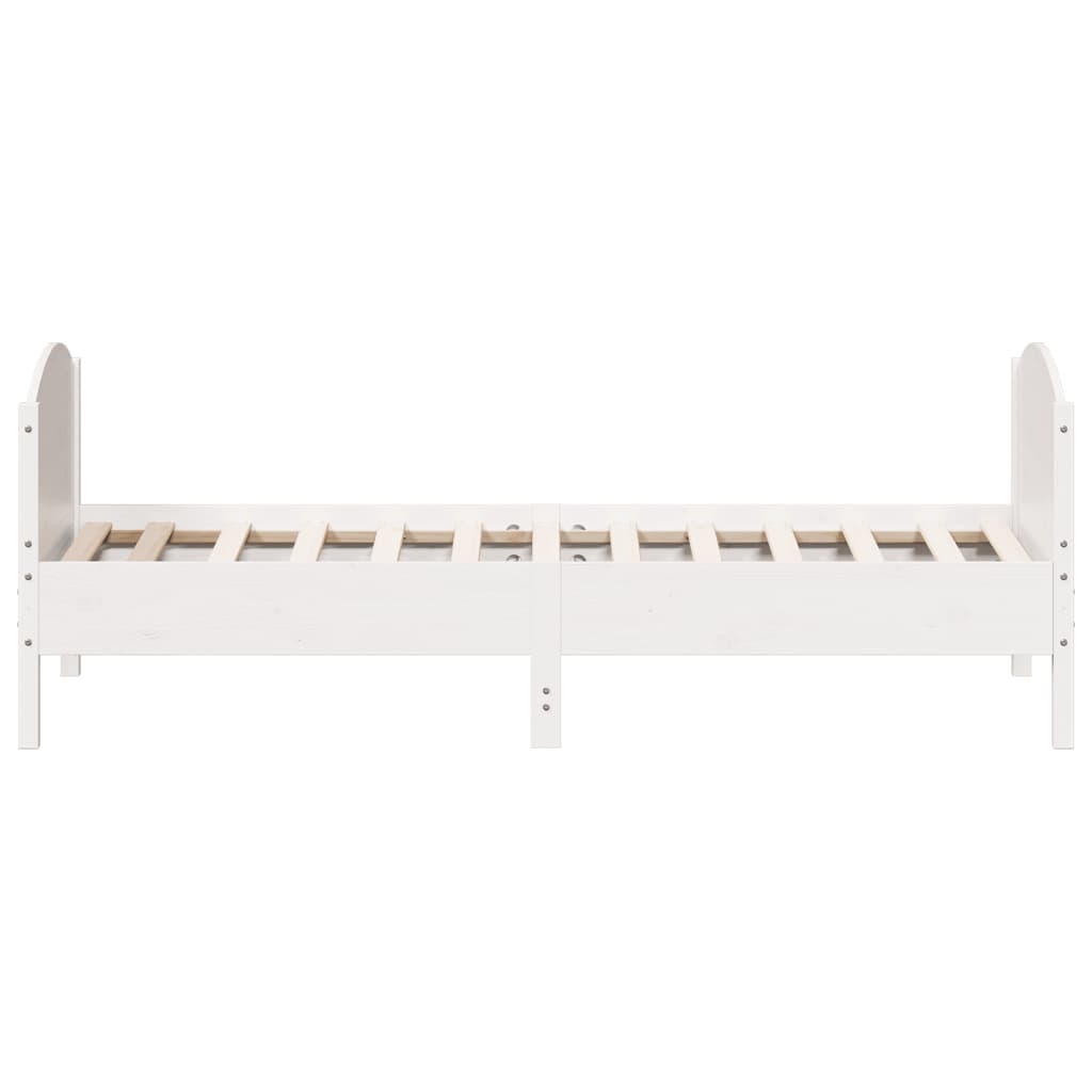 Cadre de lit sans matelas blanc 100x200 cm bois de pin massif - XIOS