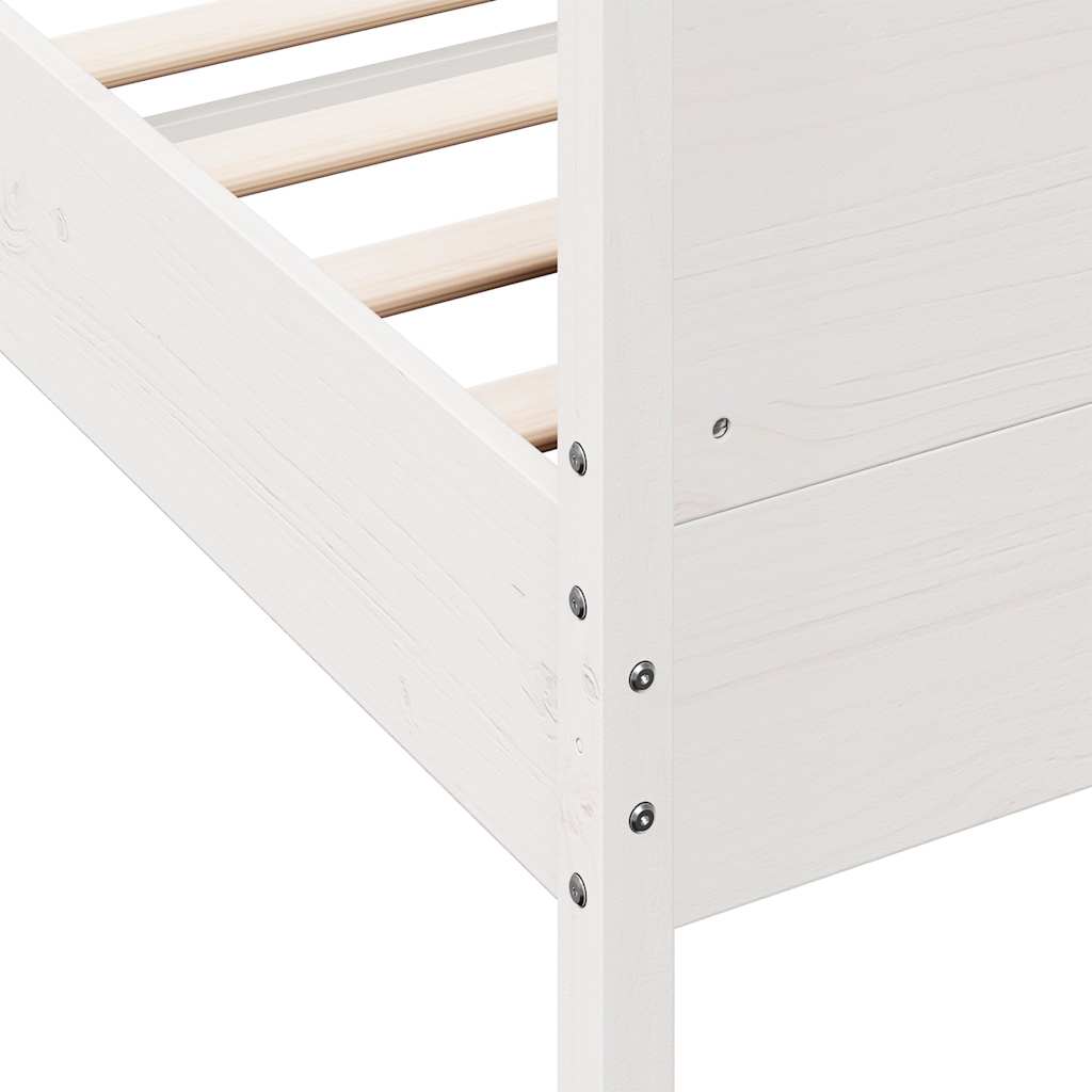 Cadre de lit sans matelas blanc 100x200 cm bois de pin massif - XIOS