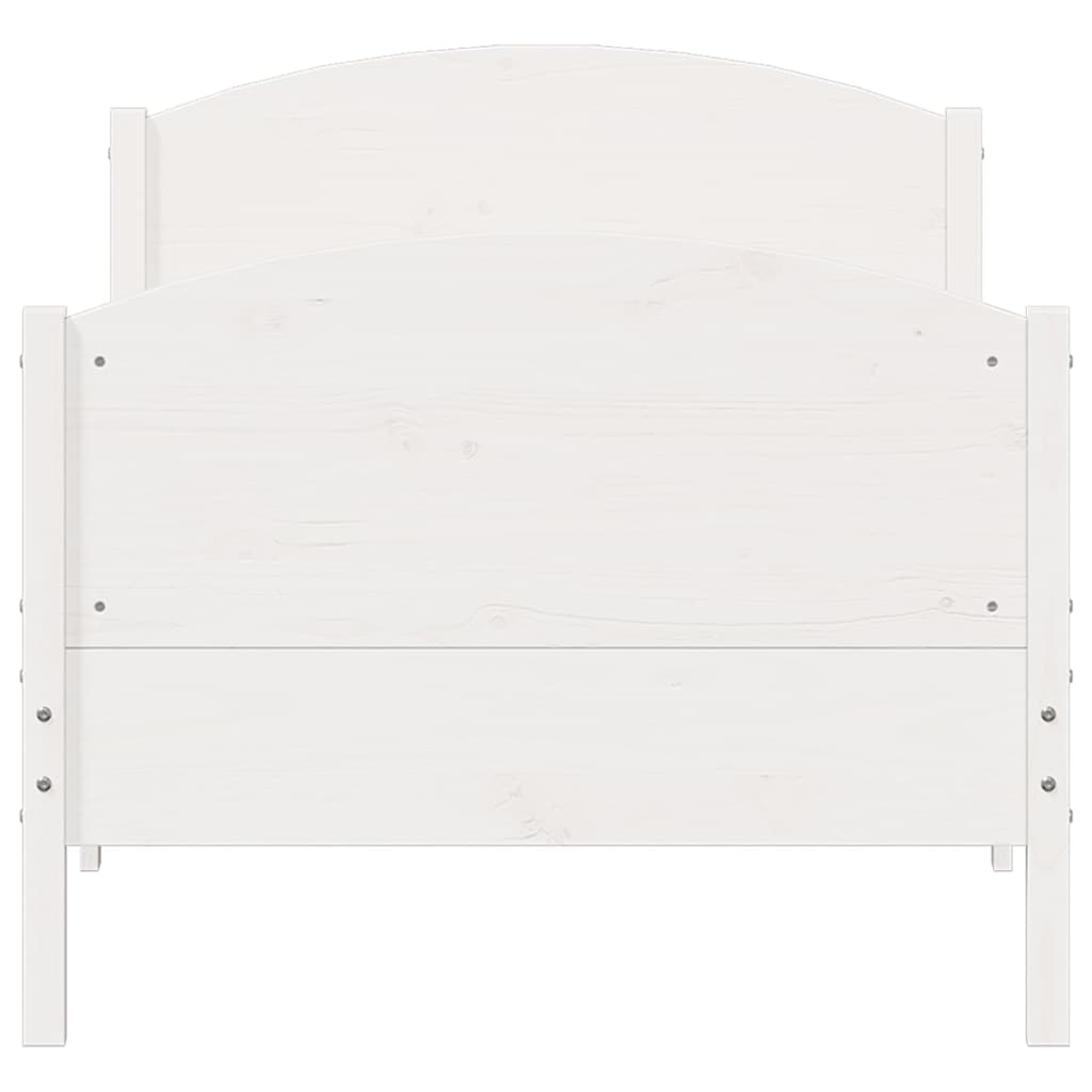 Cadre de lit sans matelas blanc 90x200 cm bois de pin massif - XIOS