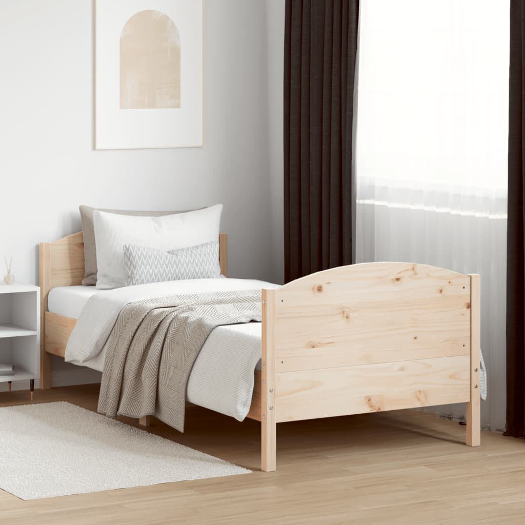 Cadre de lit sans matelas 75x190 cm bois de pin massif - XIOS