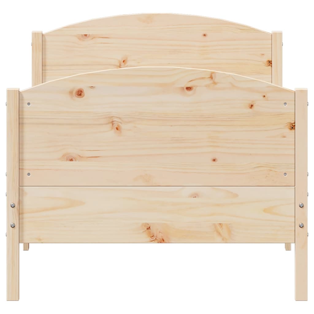Cadre de lit sans matelas 75x190 cm bois de pin massif - XIOS