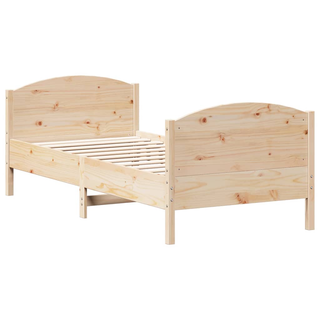 Cadre de lit sans matelas 75x190 cm bois de pin massif - XIOS