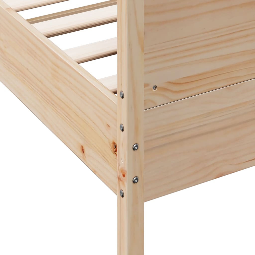 Cadre de lit sans matelas 75x190 cm bois de pin massif - XIOS