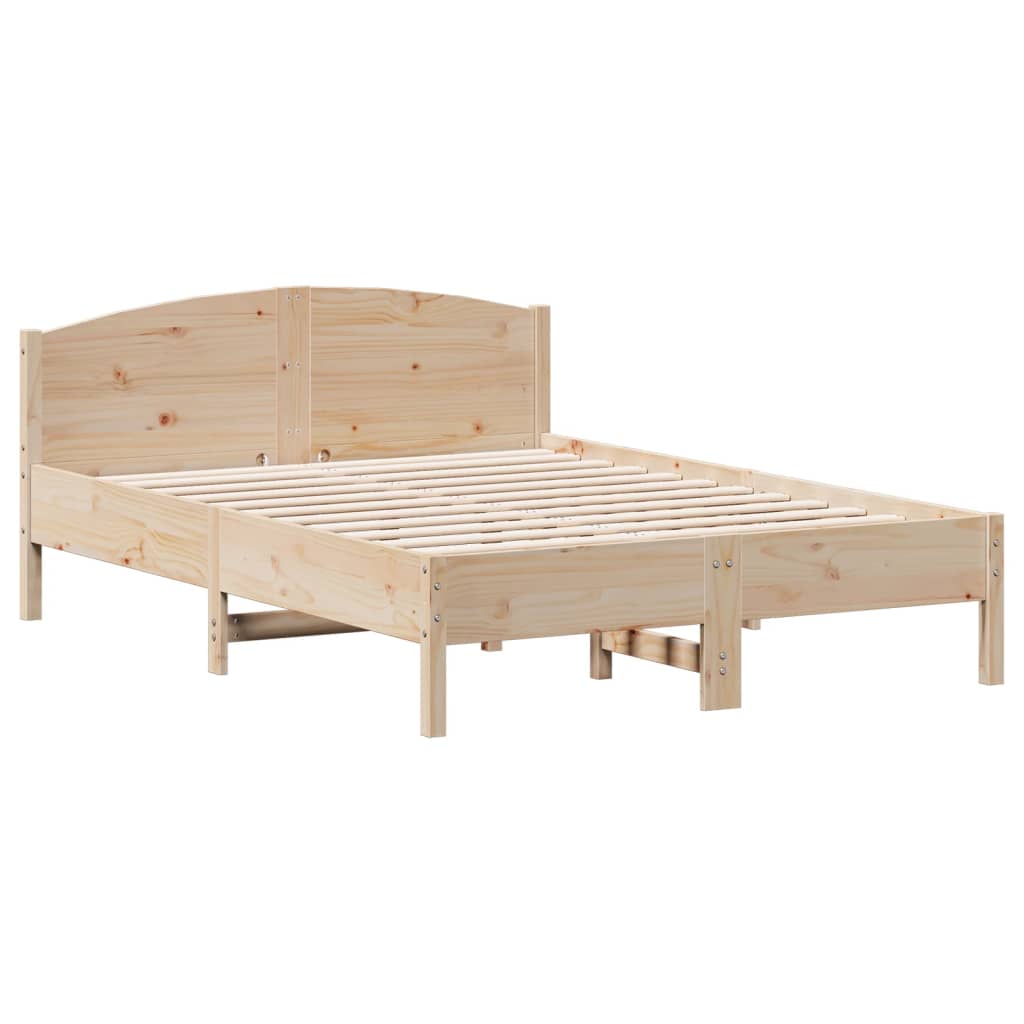 Cadre de lit sans matelas 135x190 cm bois de pin massif - XIOS