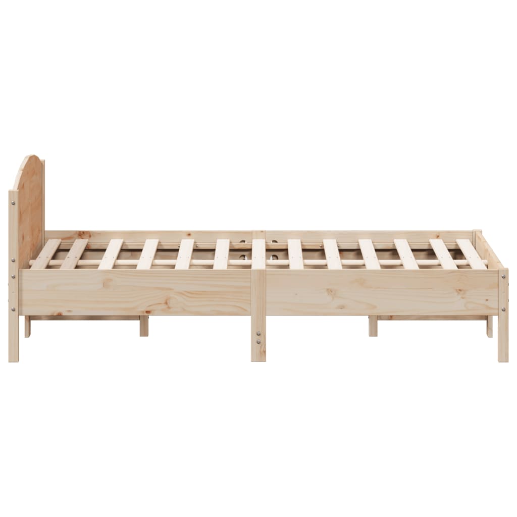 Cadre de lit sans matelas 135x190 cm bois de pin massif - XIOS