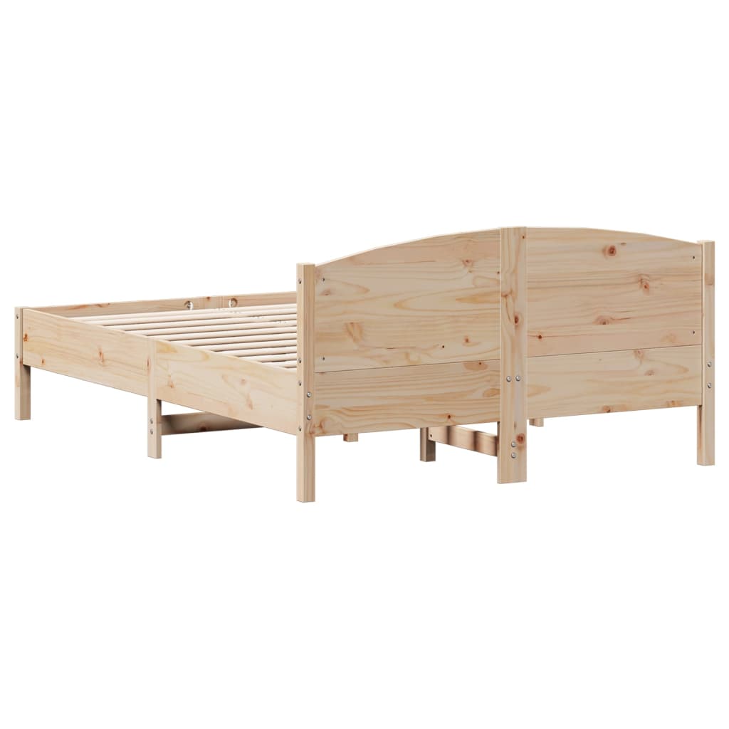 Cadre de lit sans matelas 135x190 cm bois de pin massif - XIOS