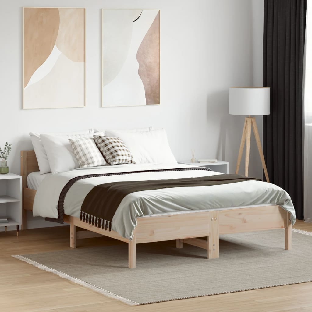 Cadre de lit sans matelas 120x190 cm bois de pin massif - XIOS