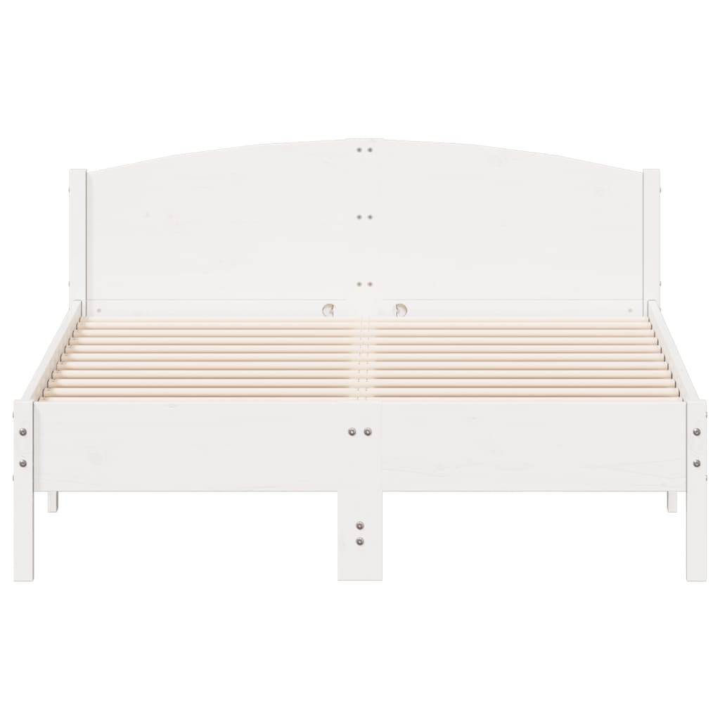 Cadre de lit sans matelas blanc 120x190 cm bois de pin massif - XIOS
