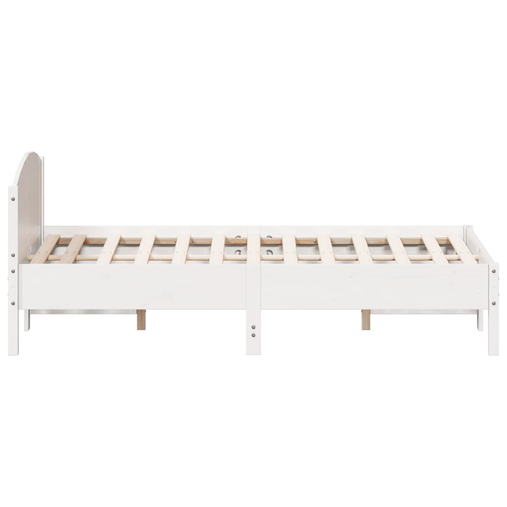 Cadre de lit sans matelas blanc 120x190 cm bois de pin massif - XIOS