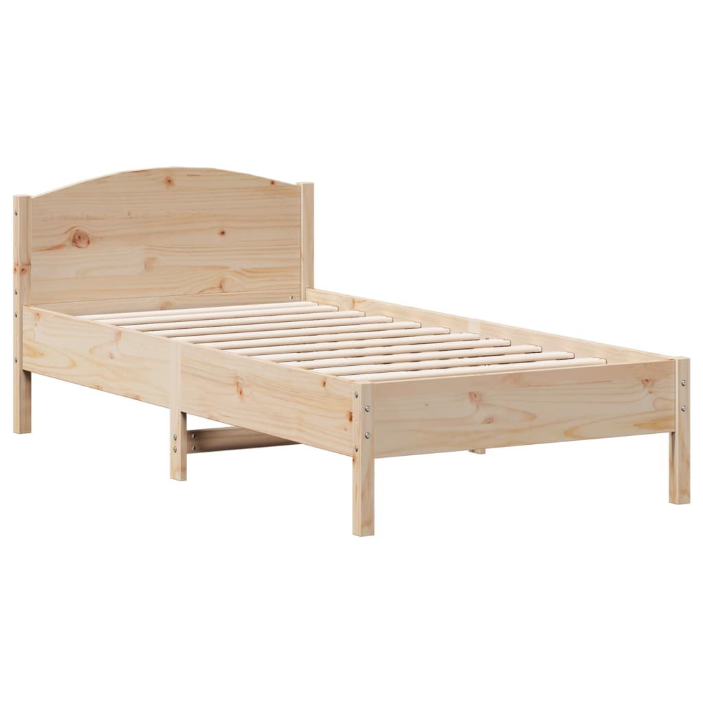 Cadre de lit sans matelas 75x190 cm bois de pin massif - XIOS
