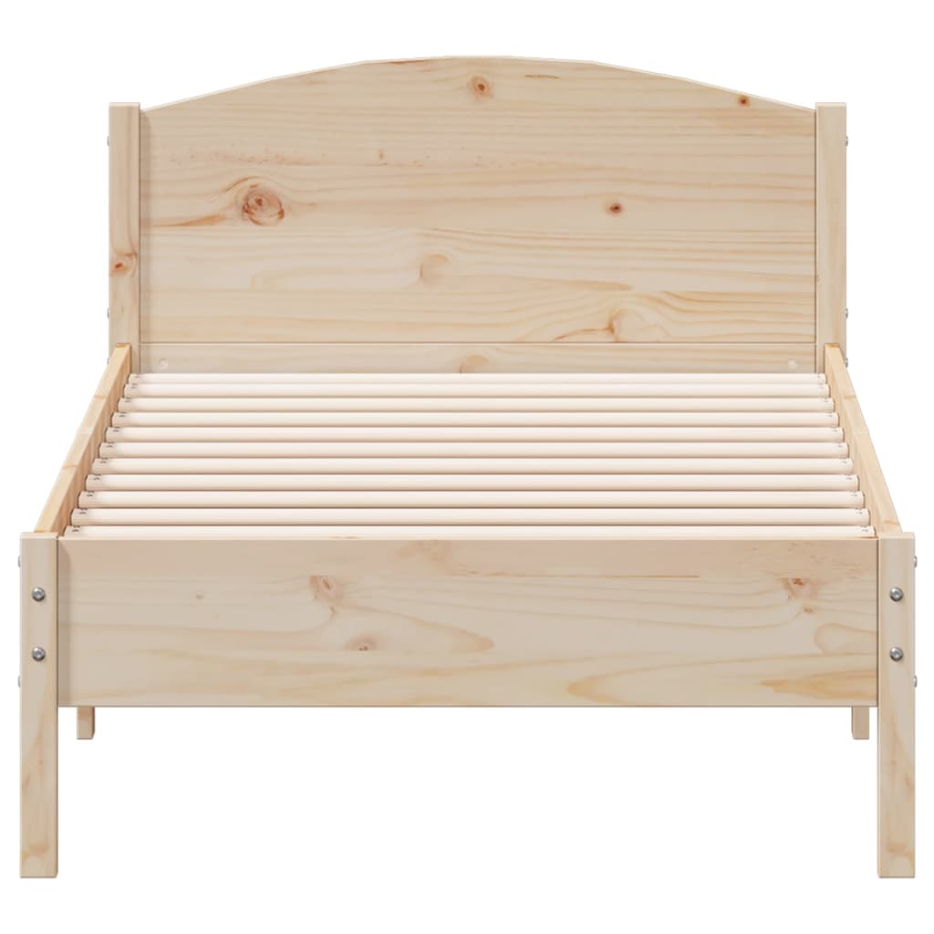 Cadre de lit sans matelas 75x190 cm bois de pin massif - XIOS