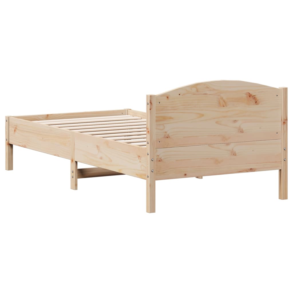 Cadre de lit sans matelas 75x190 cm bois de pin massif - XIOS
