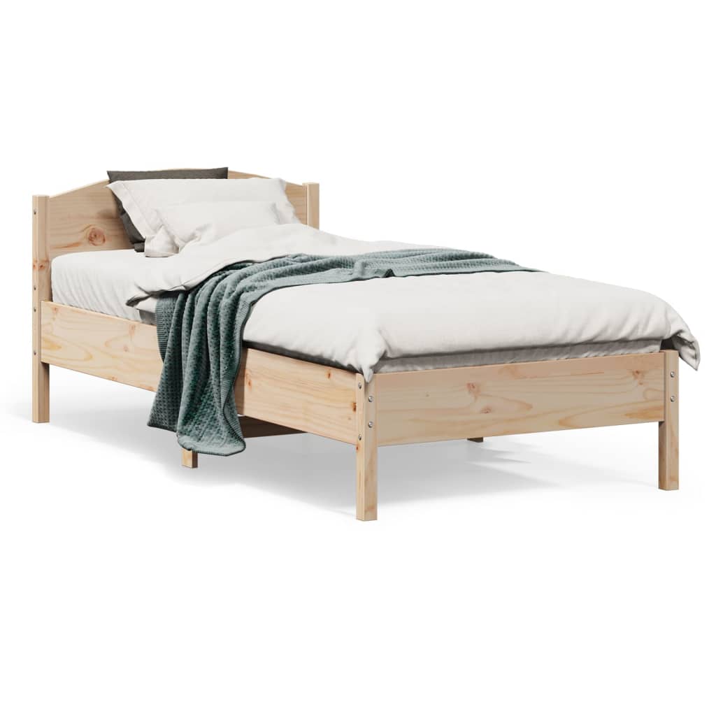Cadre de lit sans matelas 75x190 cm bois de pin massif - XIOS