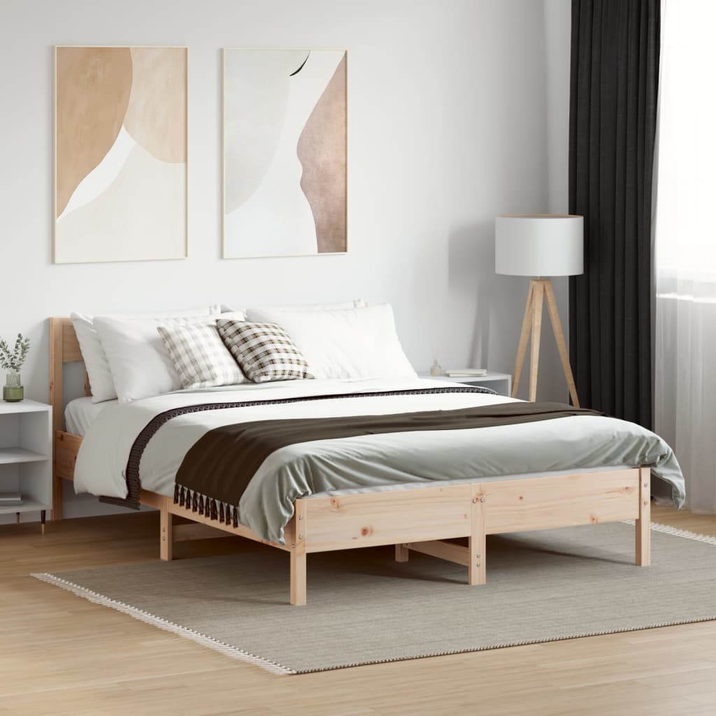 Cadre de lit sans matelas 150x200 cm bois de pin massif - XIOS