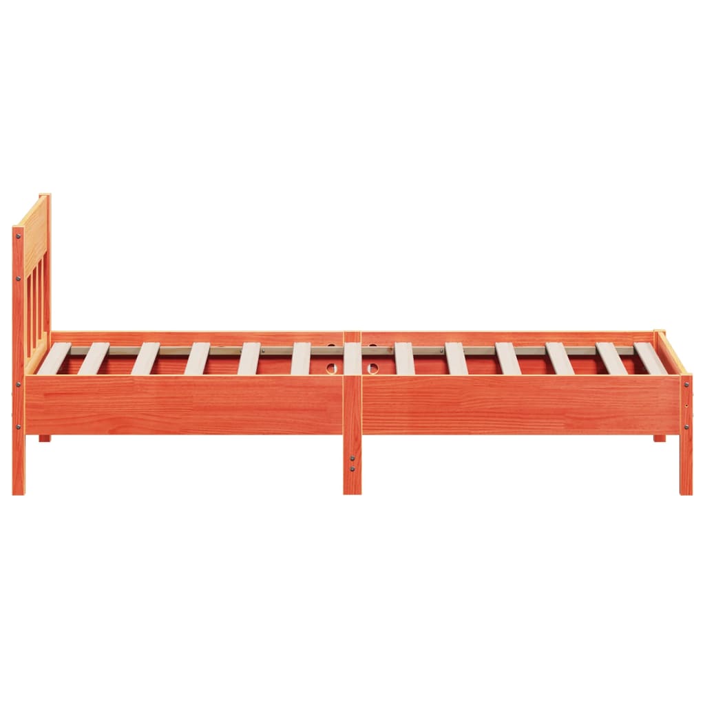 Cadre de lit sans matelas cire marron 100x200cm bois pin massif - XIOS