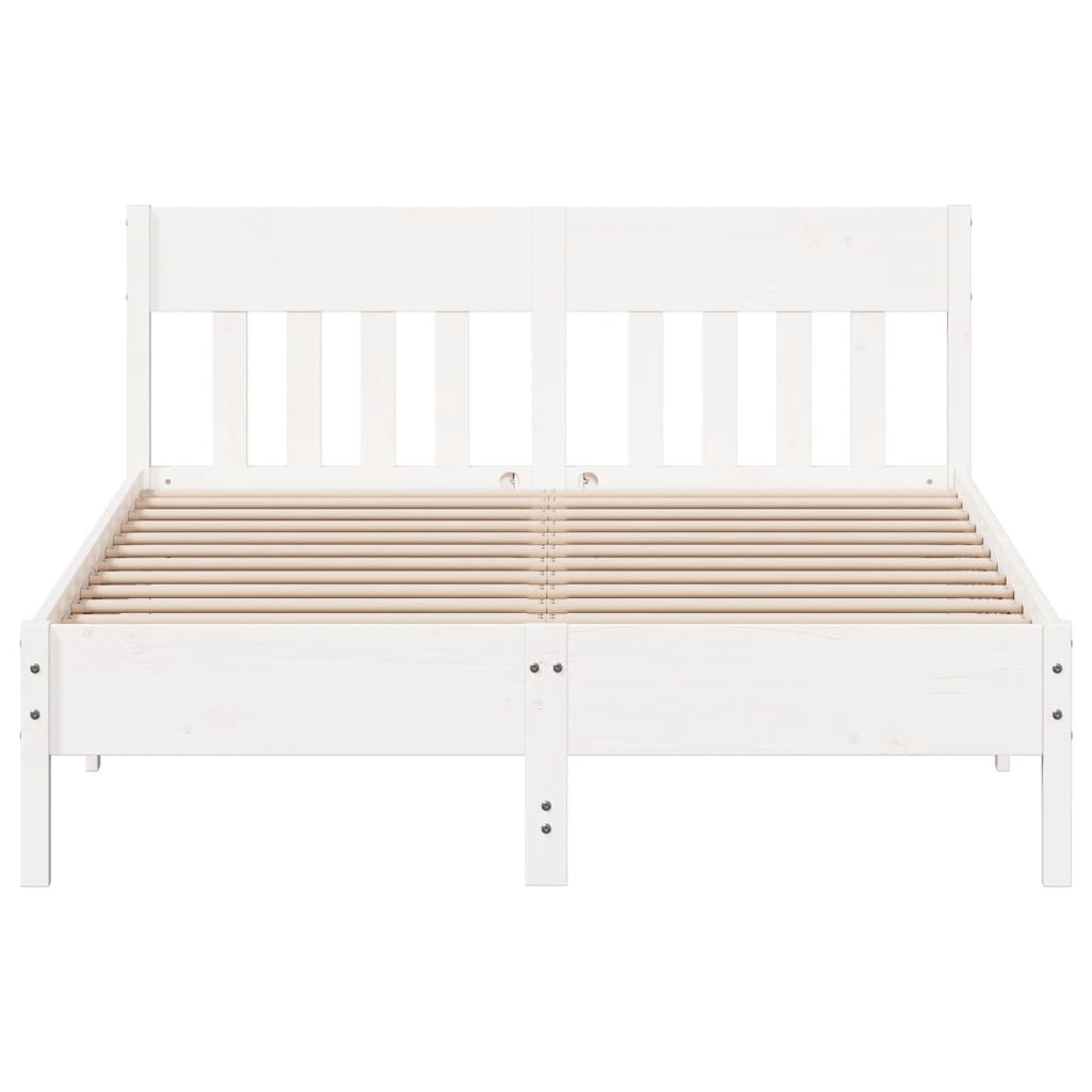 Cadre de lit sans matelas blanc 120x190 cm bois de pin massif - XIOS
