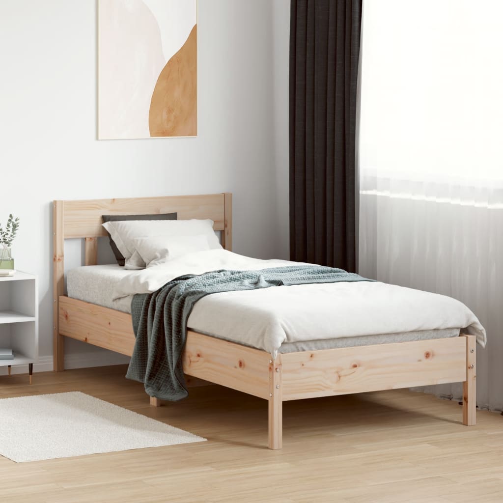 Cadre de lit sans matelas 75x190 cm bois de pin massif - XIOS