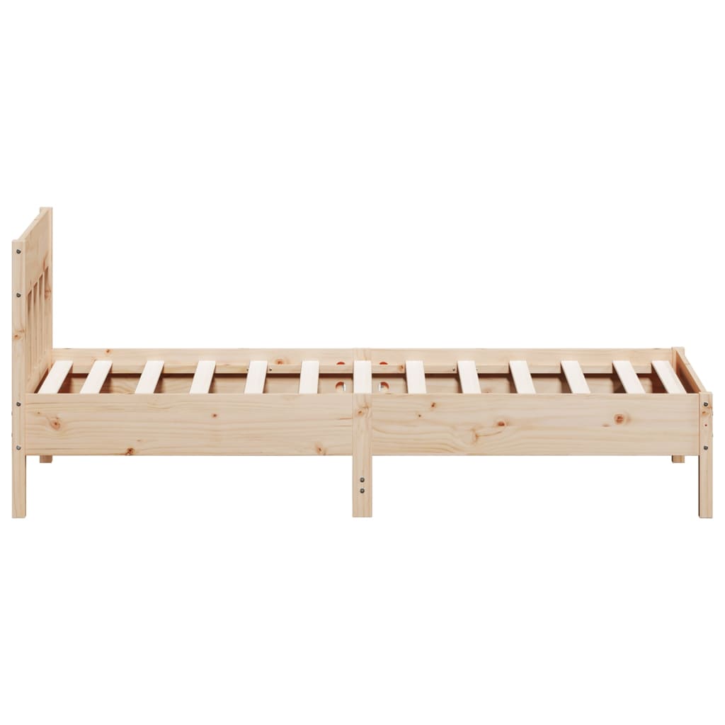 Cadre de lit sans matelas 75x190 cm bois de pin massif - XIOS
